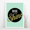 'Rise & Shine' Print Typographic Collection Of Life & Lemons 