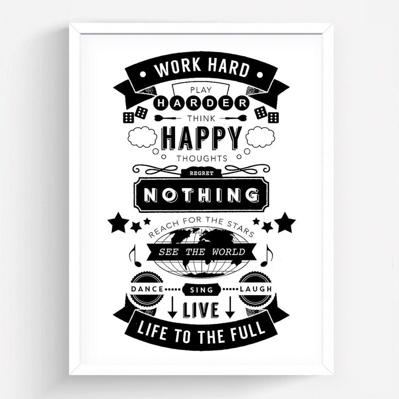 'Live Life To The Full' Print Typographic Collection Of Life & Lemons 