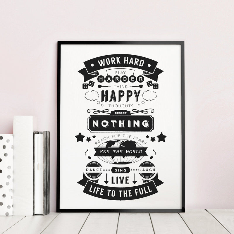 'Live Life To The Full' Print Typographic Collection Of Life & Lemons 