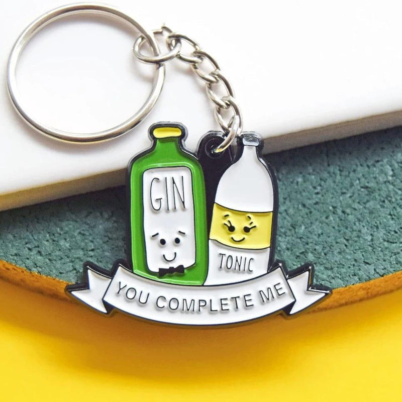 'You Complete Me' Gin and Tonic Keyring Keyring Of Life & Lemons 