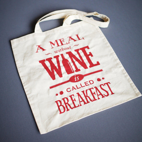 'A Meal Without Wine..' Tote Bag Tote Bag Of Life & Lemons 