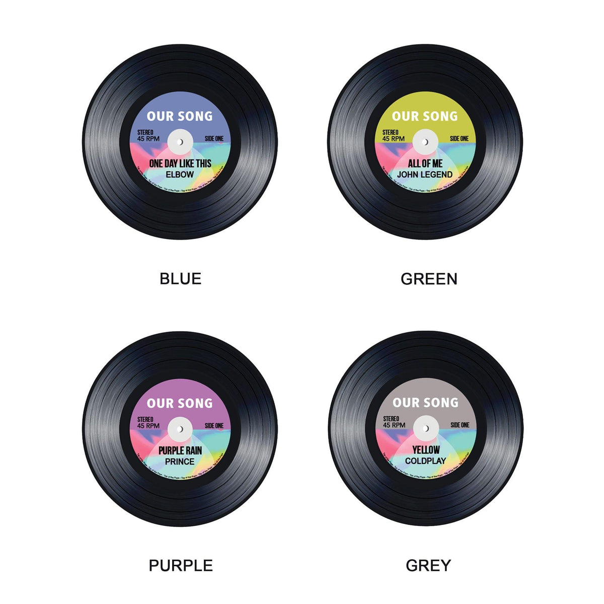 'Our Song' Personalised Vinyl Record Keyring Personalised Keyring Of Life & Lemons 