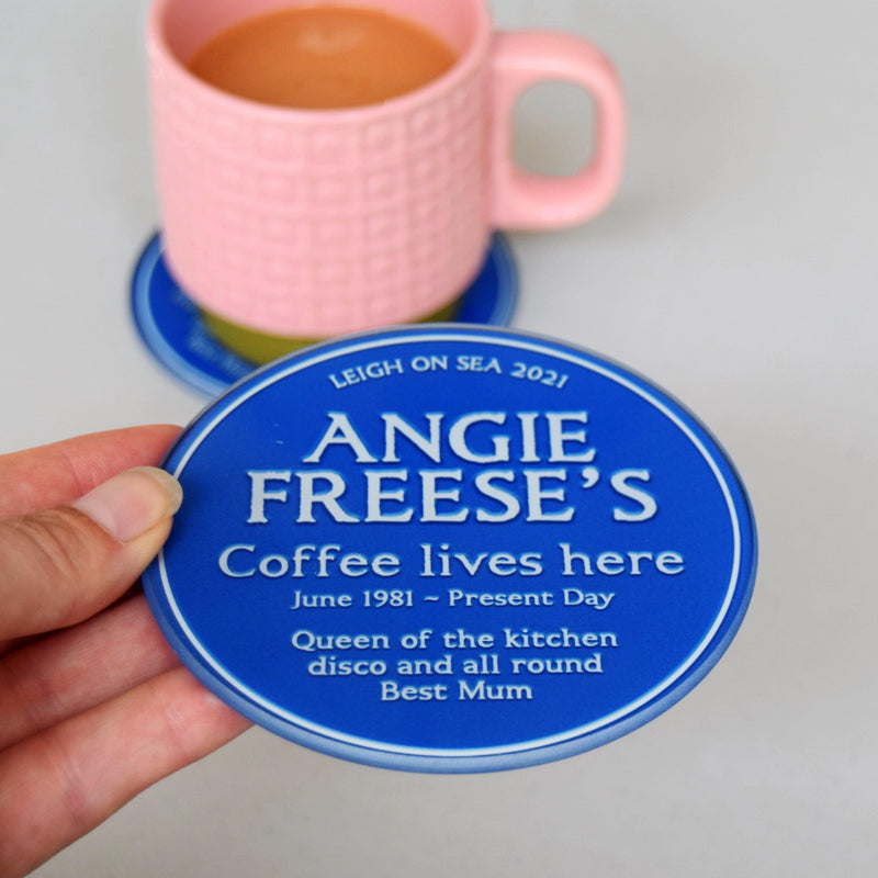 Personalised 'Blue Plaque' Glass Coaster Coaster Of Life & Lemons® 