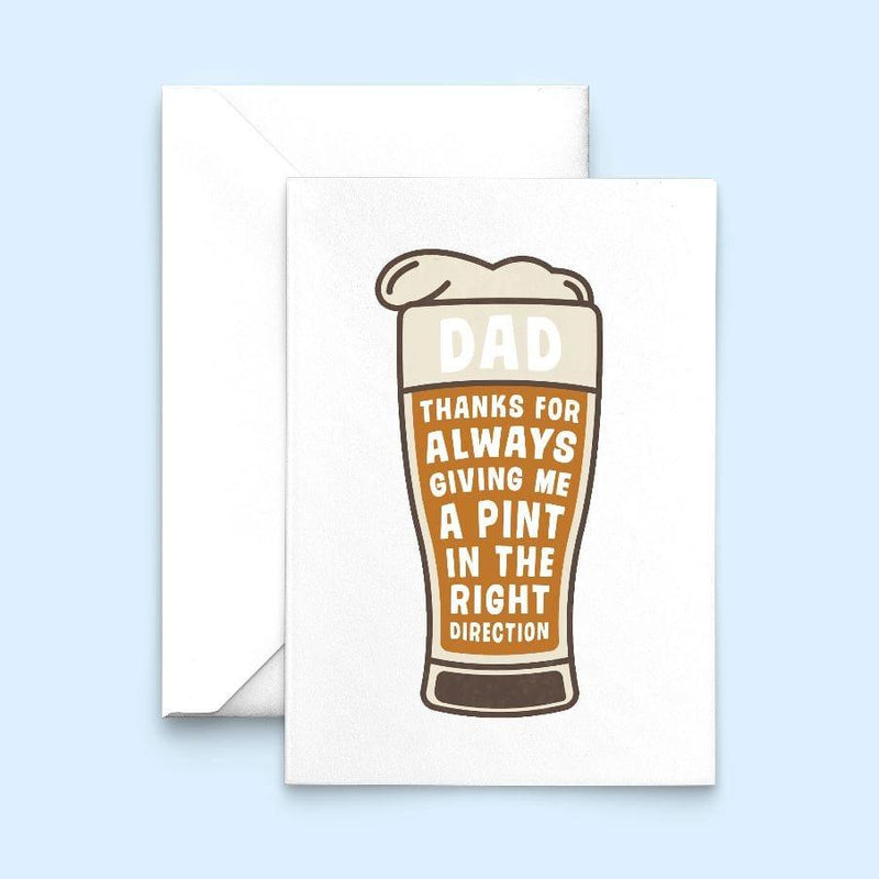 'Pint in the right direction' card for Dad Cards for Dad Of Life & Lemons 