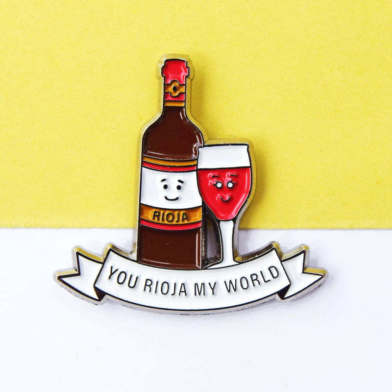 'You Rioja My World' Wine Enamel Pin Badge Enamel Pin Badge Of Life & Lemons 