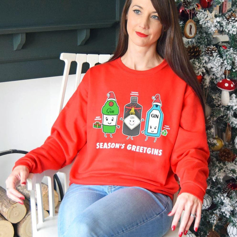 'Season's GreetGINS' Christmas Jumper Sweatshirt Of Life & Lemons 