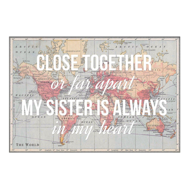 Personalised Sister Print Map Prints Of Life & Lemons 