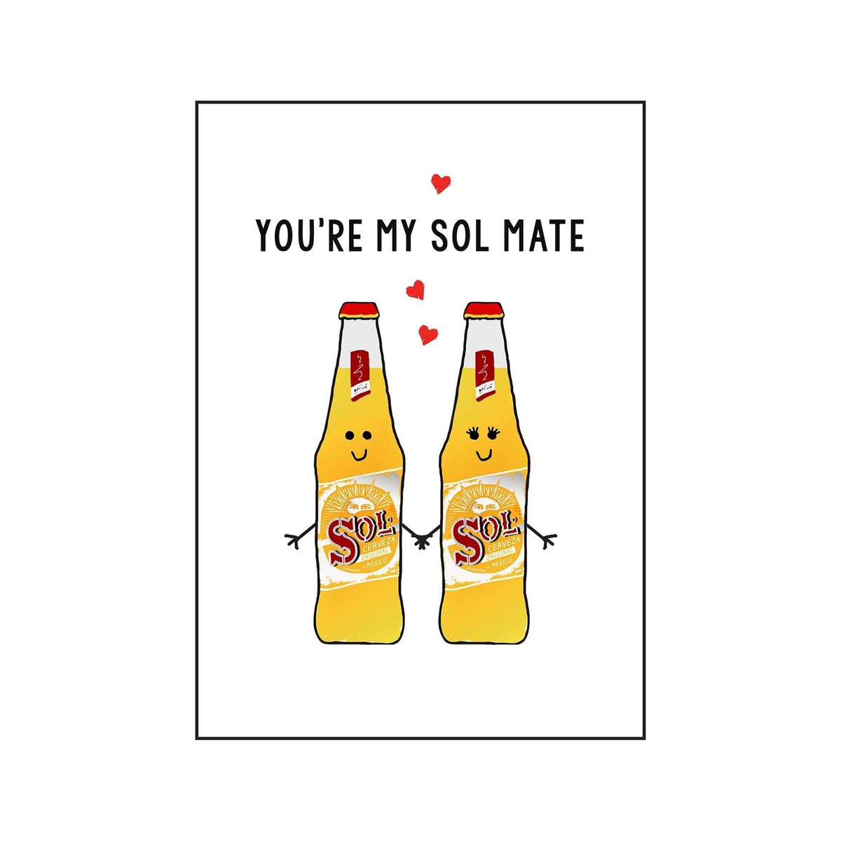 'Sol Mate' Beer Anniversary Card for Partner Cards for your Other Half Of Life & Lemons 