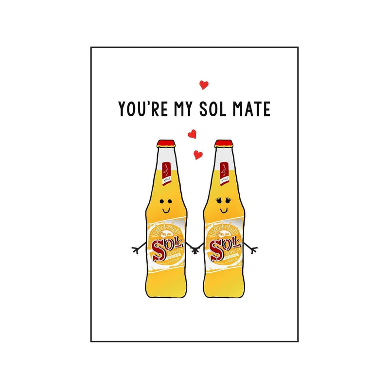 'Sol Mate' Beer Anniversary Card for Partner Cards for your Other Half Of Life & Lemons 