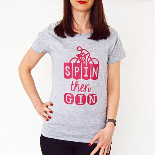 'Spin then Gin' funny gym T-shirt T-Shirt Of Life & Lemons 