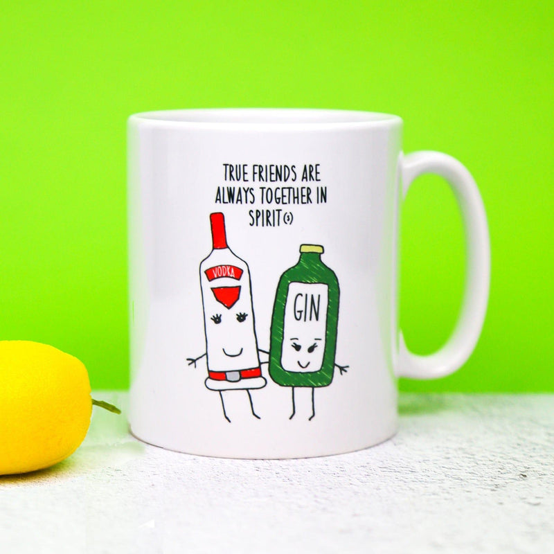 Personalised 'Together in Spirits' Friendship Mug (Choose your drinks) Personalised Mug Of Life & Lemons 
