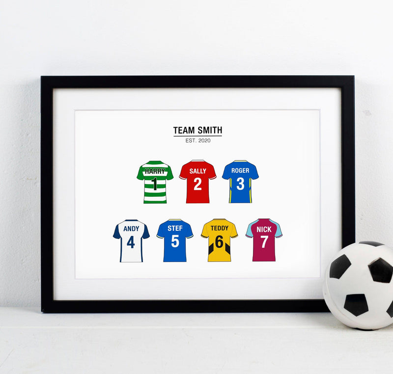 Personalised Football Team Print Personalised Prints Of Life & Lemons 