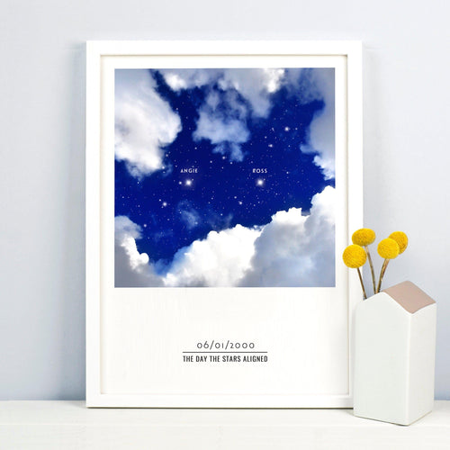 'The Day the Stars Aligned' Personalised Print Personalised Prints Of Life & Lemons 