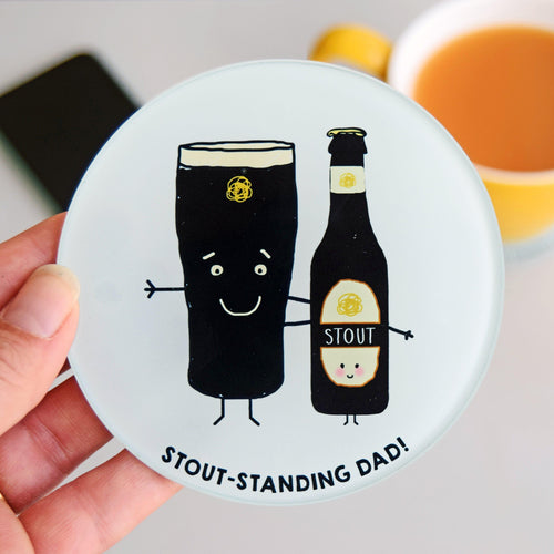 'Stout-standing Dad' Glass Coaster Coaster Of Life & Lemons® 