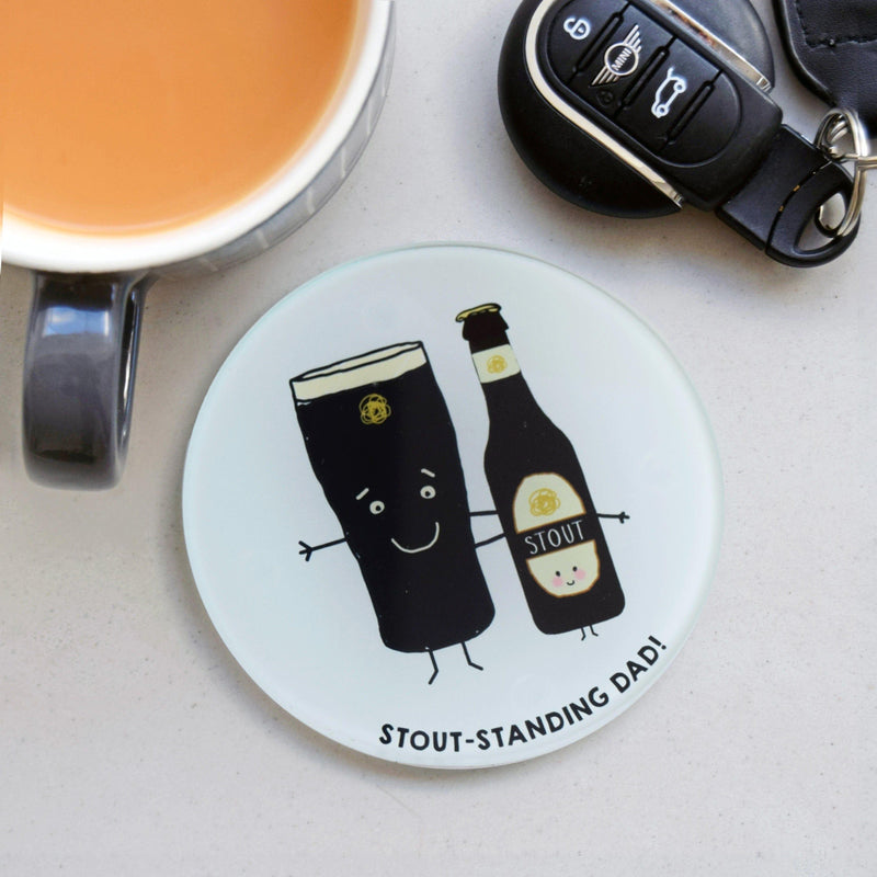 'Stout-standing Dad' Glass Coaster Coaster Of Life & Lemons® 