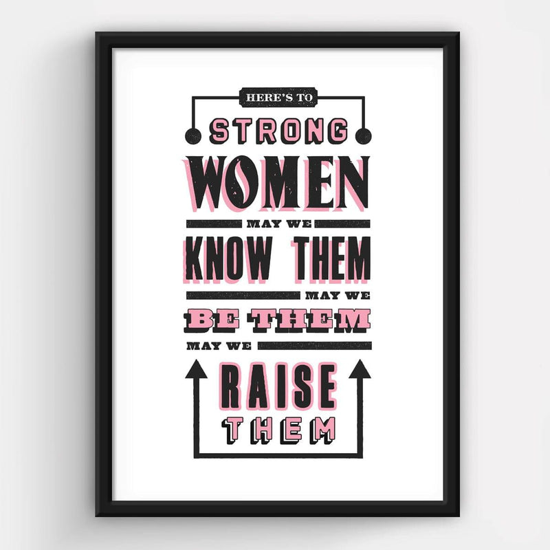 'Strong Women' Typography Print Typographic Collection Of Life & Lemons 