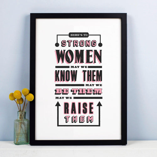 'Strong Women' Typography Print Typographic Collection Of Life & Lemons 