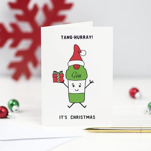 'Tanq-Hurray!' Funny Gin Christmas Card Christmas Cards Of Life & Lemons 