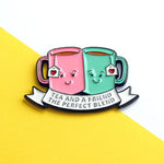 'Tea and a Friend' Enamel Pin Badge Enamel Pin Badge Of Life & Lemons 