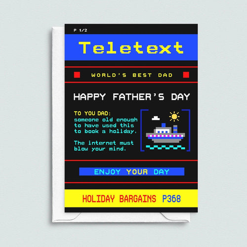 Funny Teletext Father's Day Card - Of Life & Lemons®