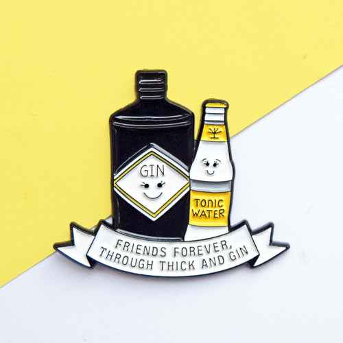 'Thick & Gin' Friendship Enamel Pin Badge Enamel Pin Badge Of Life & Lemons 