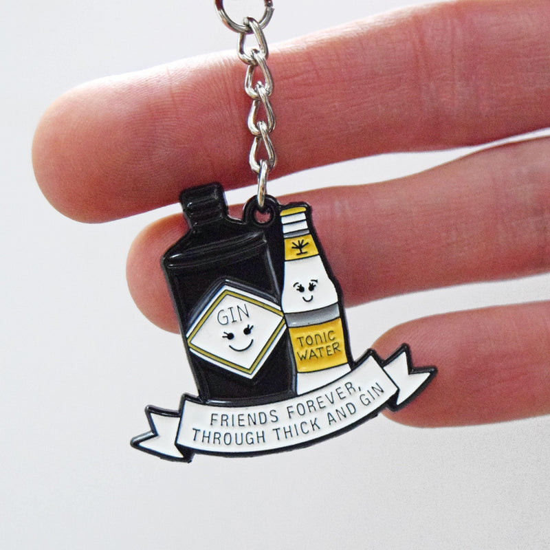 'Thick & Gin' Friendship Keyring Keyring Of Life & Lemons 