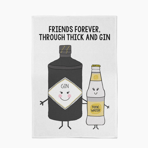 'Thick & Gin' Friendship Tea Towel Tea Towel Of Life & Lemons 