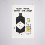 'Thick & Gin' Friendship Tea Towel Tea Towel Of Life & Lemons 