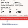 Personalised Football Ticket Print for Dad Personalised Prints Of Life & Lemons 