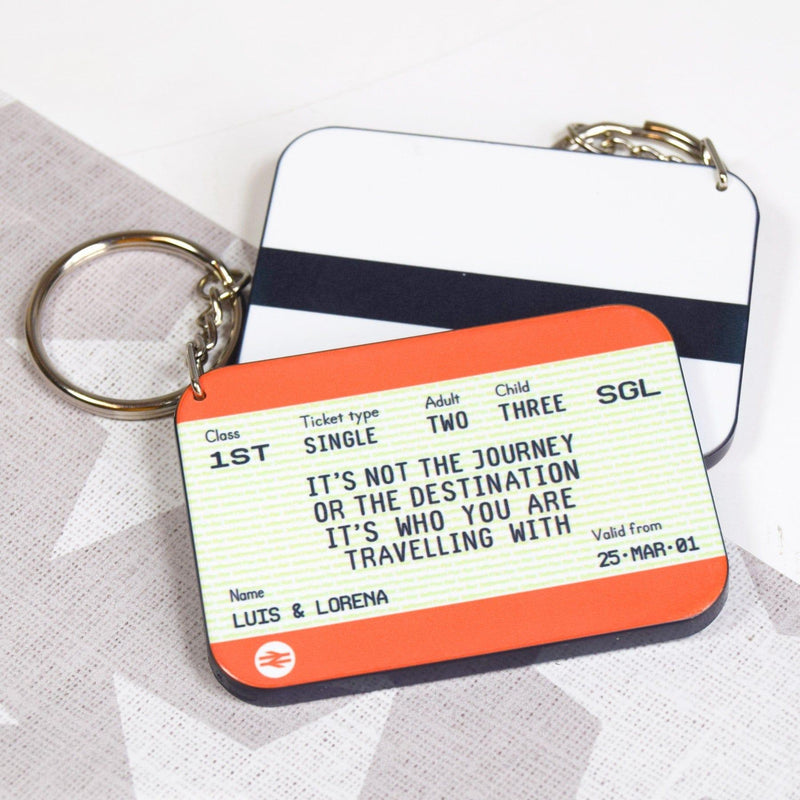 Personalised Train Ticket Keyring Personalised Keyring Of Life & Lemons 