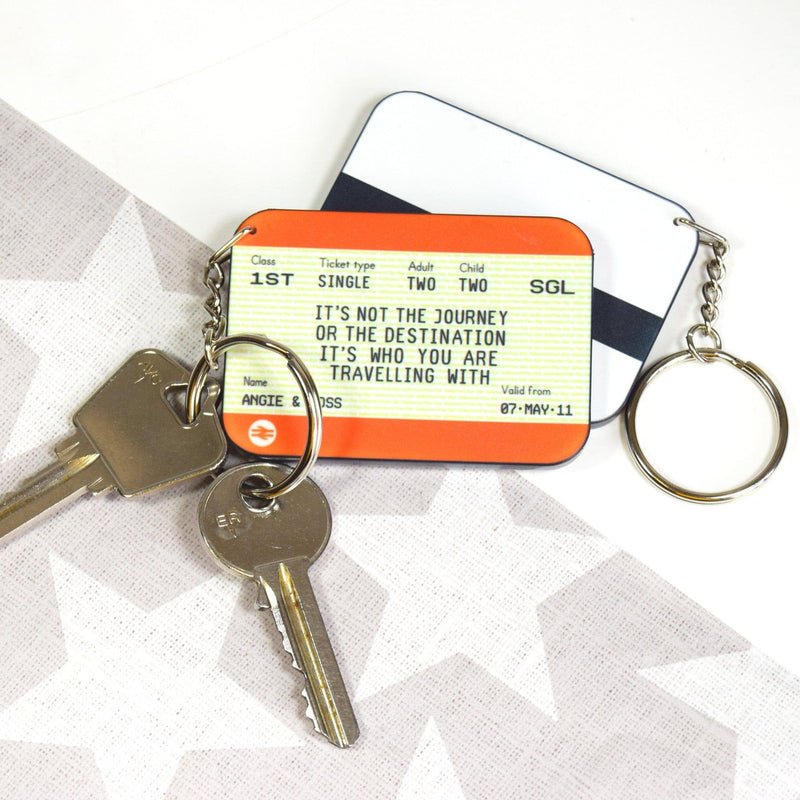 Personalised Train Ticket Keyring Of Life Lemons