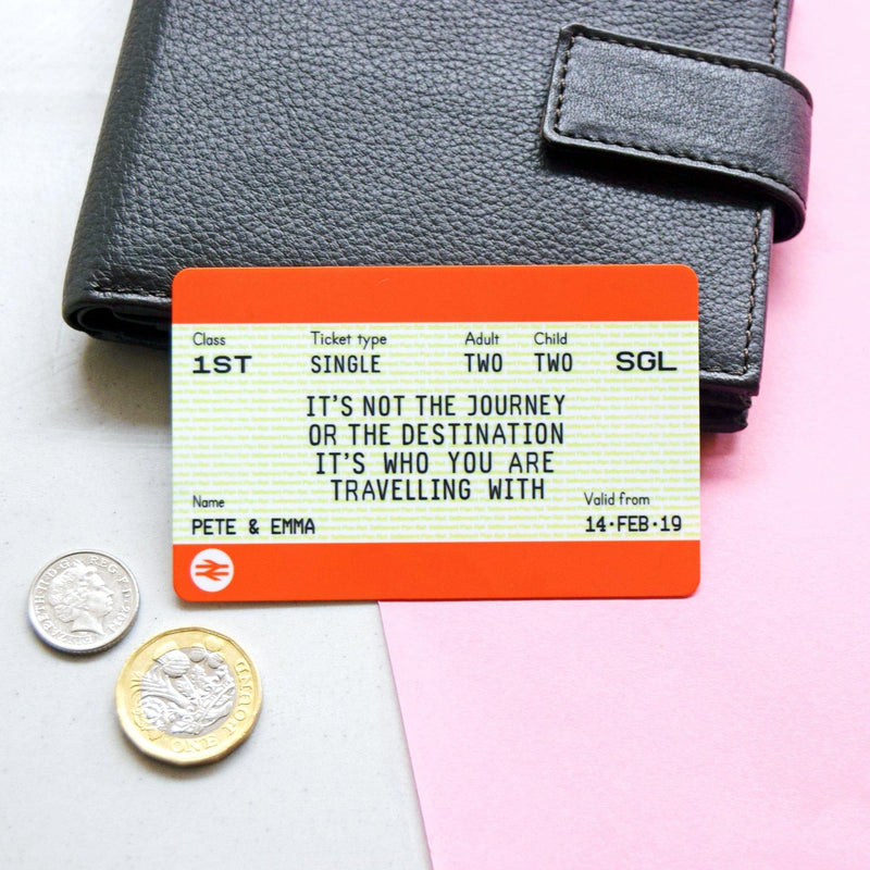 Personalised Train Ticket Wallet Keepsake Wallet Keepsake Of Life & Lemons 