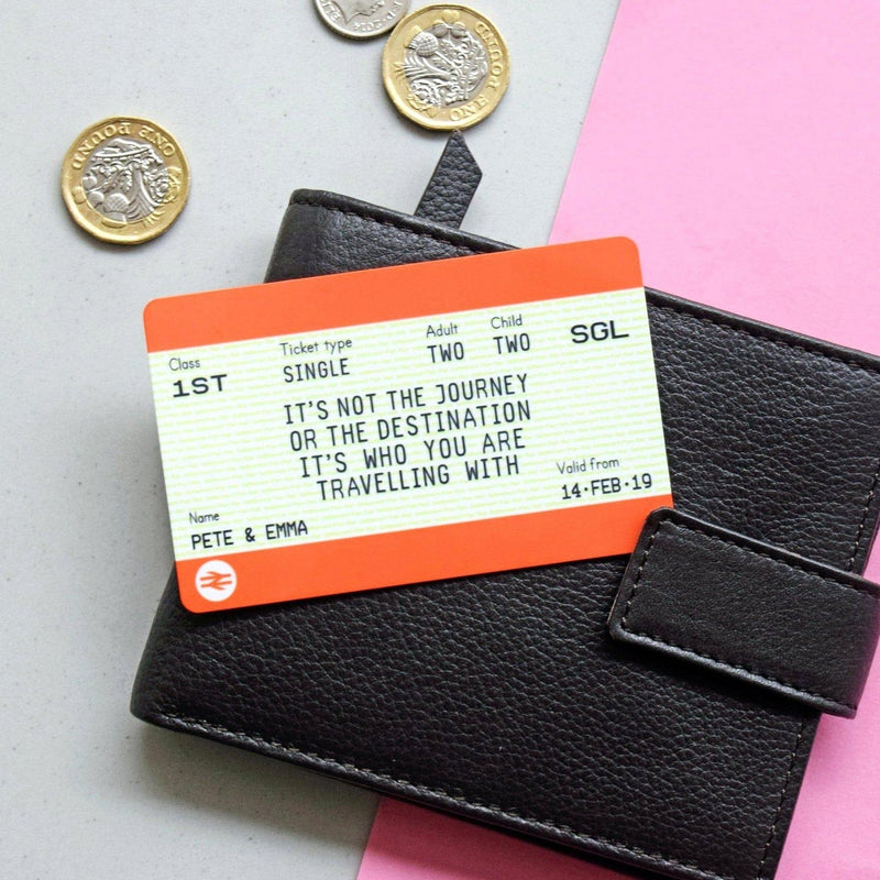 Personalised Train Ticket Wallet Keepsake Wallet Keepsake Of Life & Lemons 