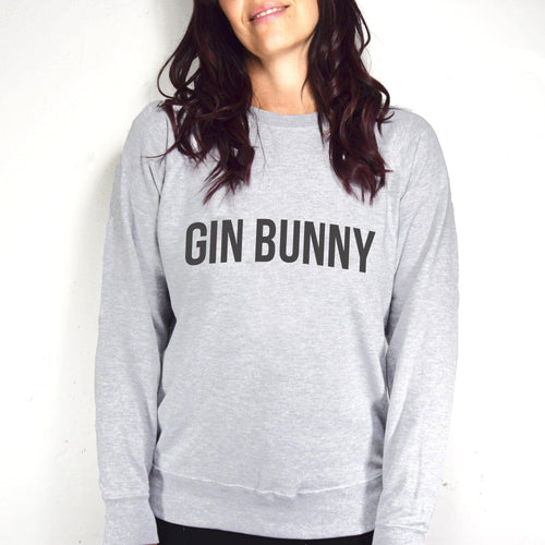 Typographic 'Gin Bunny' Women's Sweatshirt Sweatshirt Of Life & Lemons 