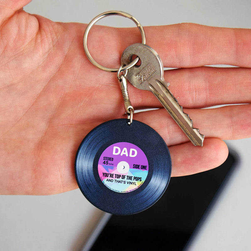 Vinyl 'Top Of The Pops' Father's Day Keyring Keyring Of Life & Lemons 