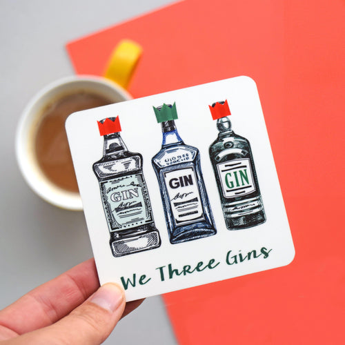 'We Three Gins' Christmas Coaster Coaster Of Life & Lemons® 