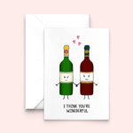 'Winederful' Funny Wine Valentine's Card Cards for your Other Half Of Life & Lemons 