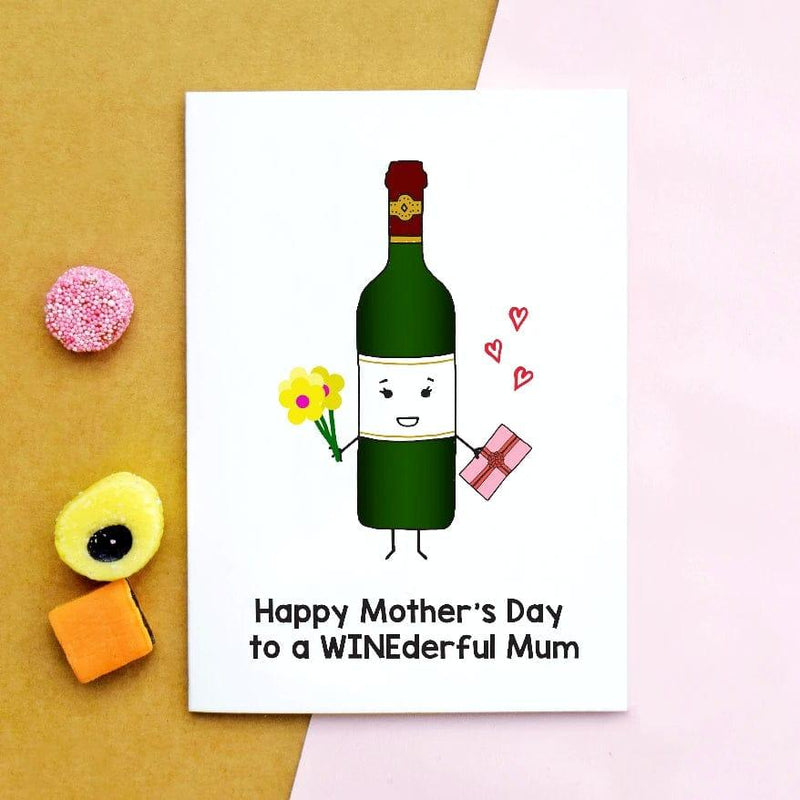 'WINEderful Mum' Wine Mother's Day Card Cards for Mum Of Life & Lemons 