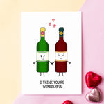 'Winederful' Funny Wine Valentine's Card Cards for your Other Half Of Life & Lemons 