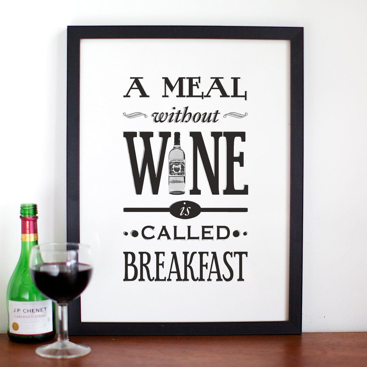 'A Meal Without Wine' Print General Prints Of Life & Lemons 