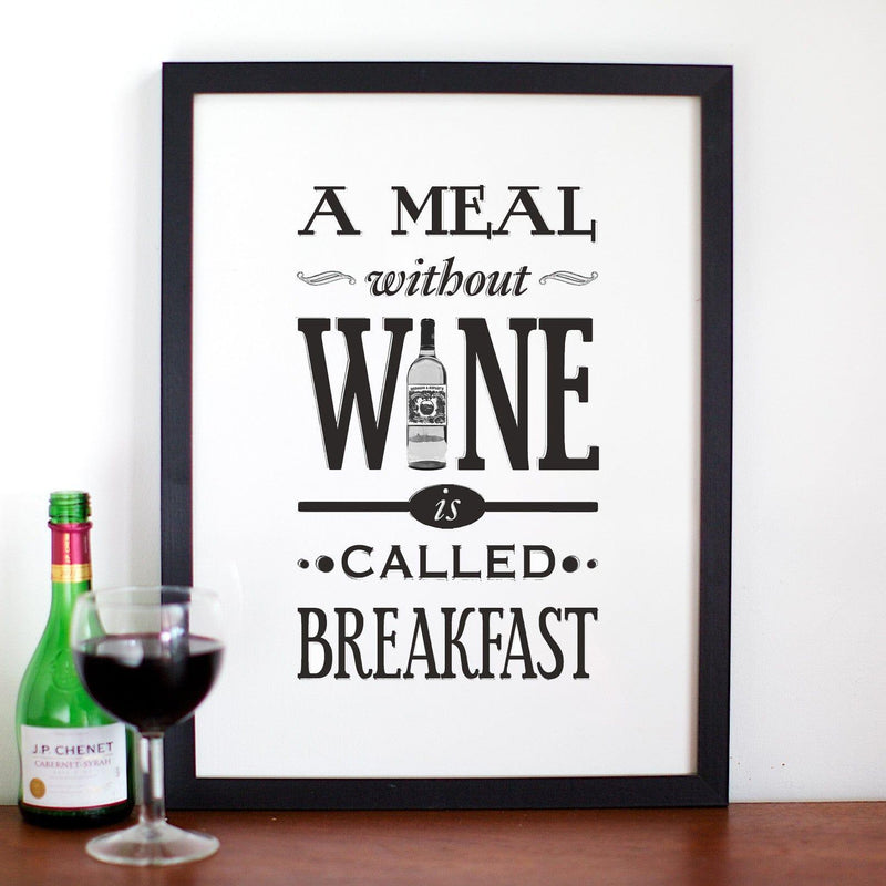 'A Meal Without Wine' Print General Prints Of Life & Lemons 