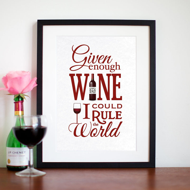 'Given Enough Wine..' Print General Prints Of Life & Lemons 