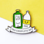 'You Complete Me' Gin & Tonic Enamel Pin Badge Enamel Pin Badge Of Life & Lemons 