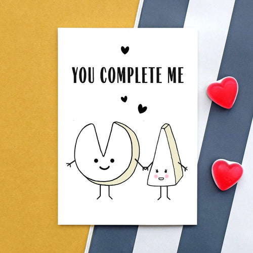 'You Complete Me' Cheese Valentine's Card Cards for your Other Half Of Life & Lemons 
