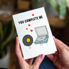 'You Complete Me' Vinyl Lover Valentine's Card Cards for your Other Half Of Life & Lemons 